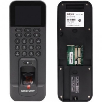 Терминал доступа со встроенными считывателями Mifare карт и отпечатков пальцев HIKVISION DS-K1T804BMF Терминал доступа со встроенными считывателями Mifare карт и отпечатков пальцев HIKVISION DS-K1T804BMF